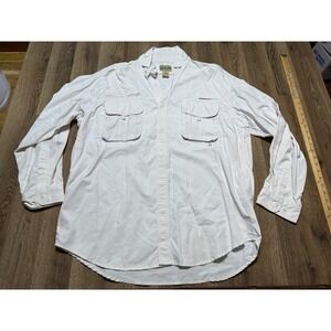 Guide's Choice Shirt, Men's Size XL, White, Button Up, Long Sleeve, Front Pocket